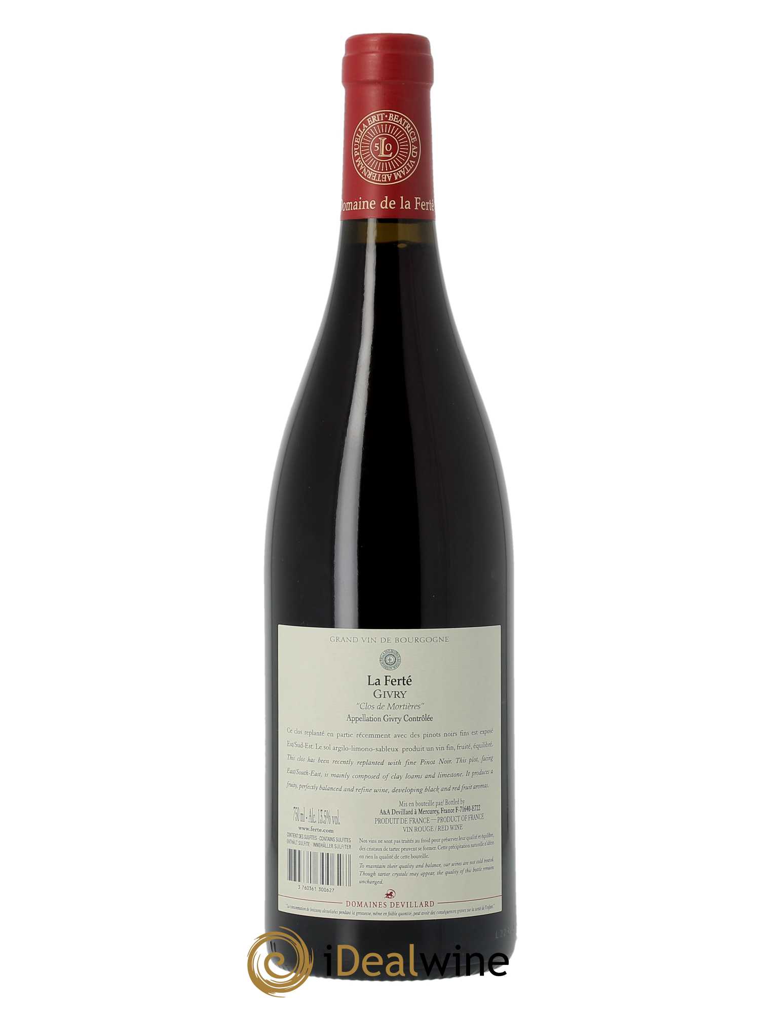 Givry Clos de Mortières Domaine de la Ferté  2021 - Lot de 1 Bouteille