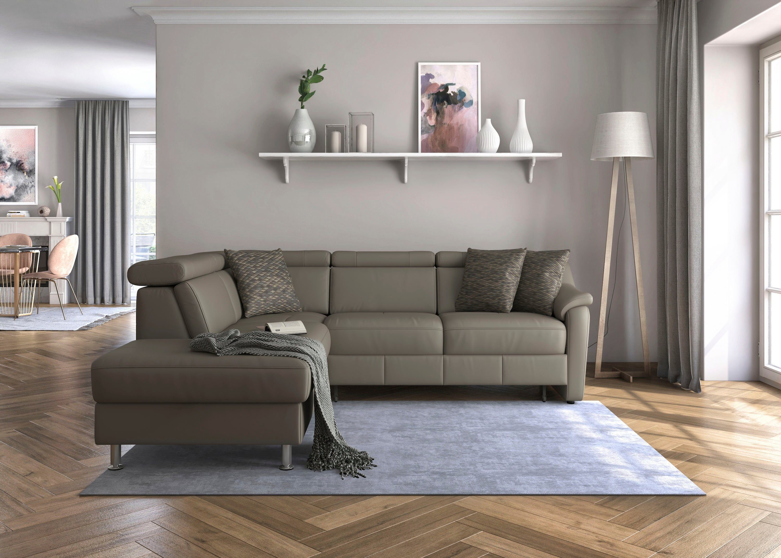 sit&more Ecksofa Freetown, inklusive Kopfteilverstellung und komfortablem Federkern