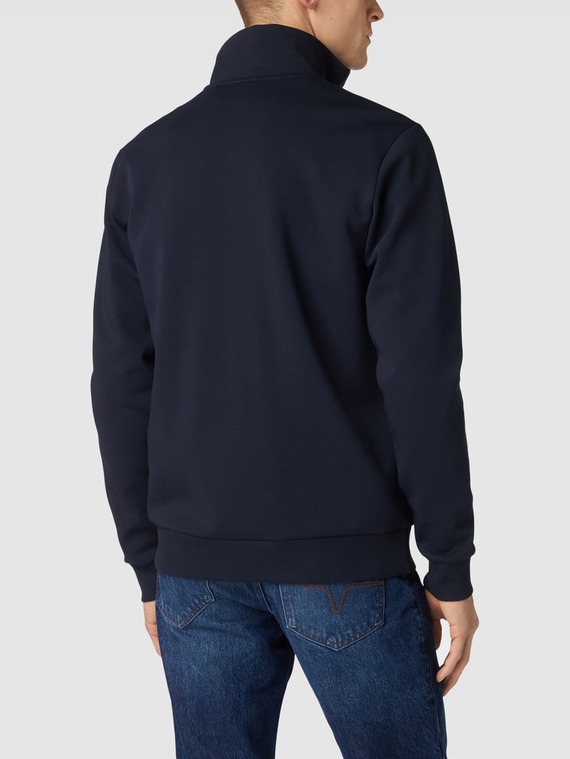 Sweatjacke mit Label-Stitching Modell 'Skaz' in dunkelblau
