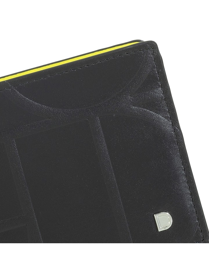 DuDu Up! Geldbörse RFID Schutz Leder 10.5 cm in black-bright yellow günstig kaufen onesize