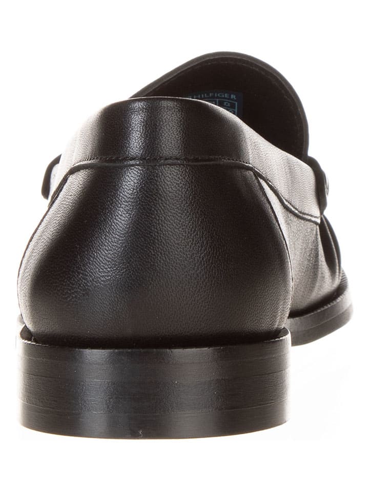 Tommy Hilfiger Shoes Leder-Mokassins in Schwarz günstig kaufen