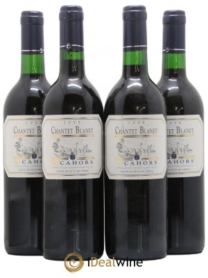Cahors Chantet Blanet 1998 - Lot de 4 Bouteilles