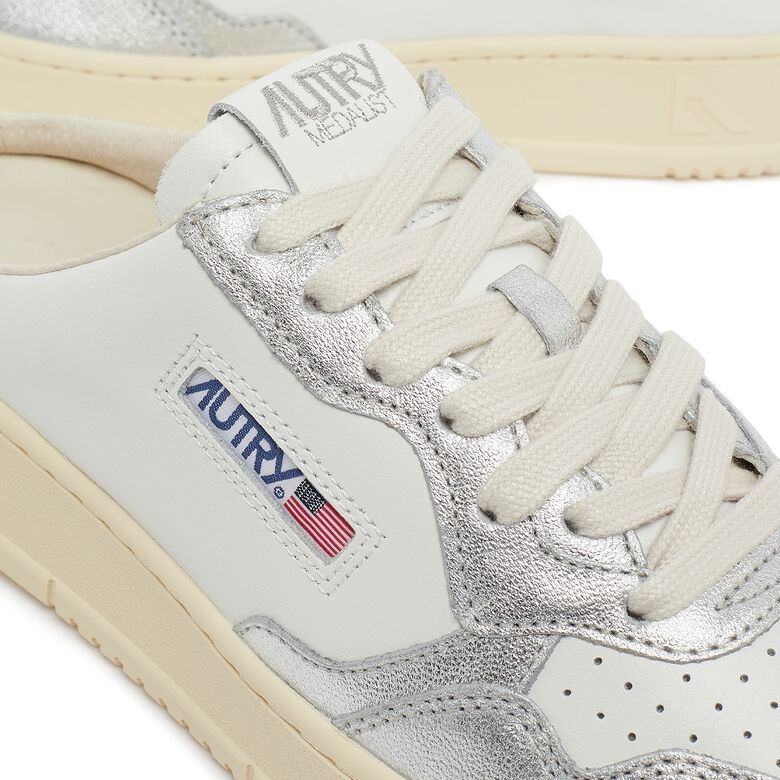 Autry Wmns Medalist Mule Leat/Leat wht/silver