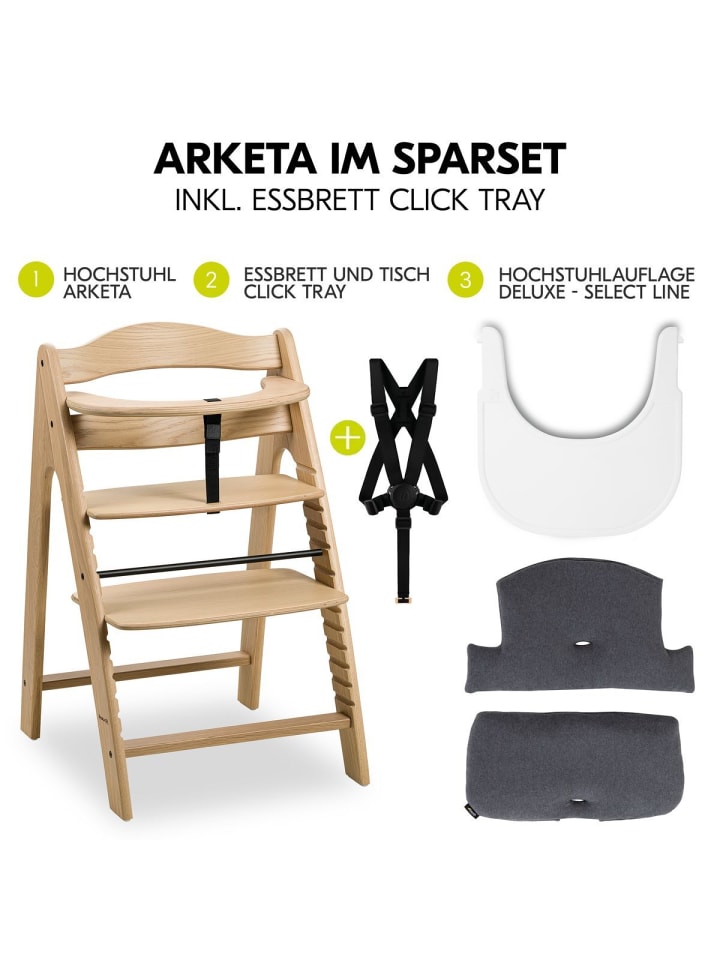 Hauck Hochstuhl Arketa Oak - im Sparset inkl. Click in braun,grau günstig kaufen onesize