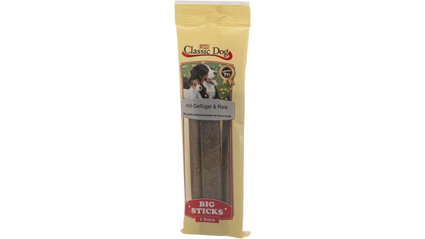 Classic Dog Hundesnack Big Sticks Geflügel + Reis 3er Pack