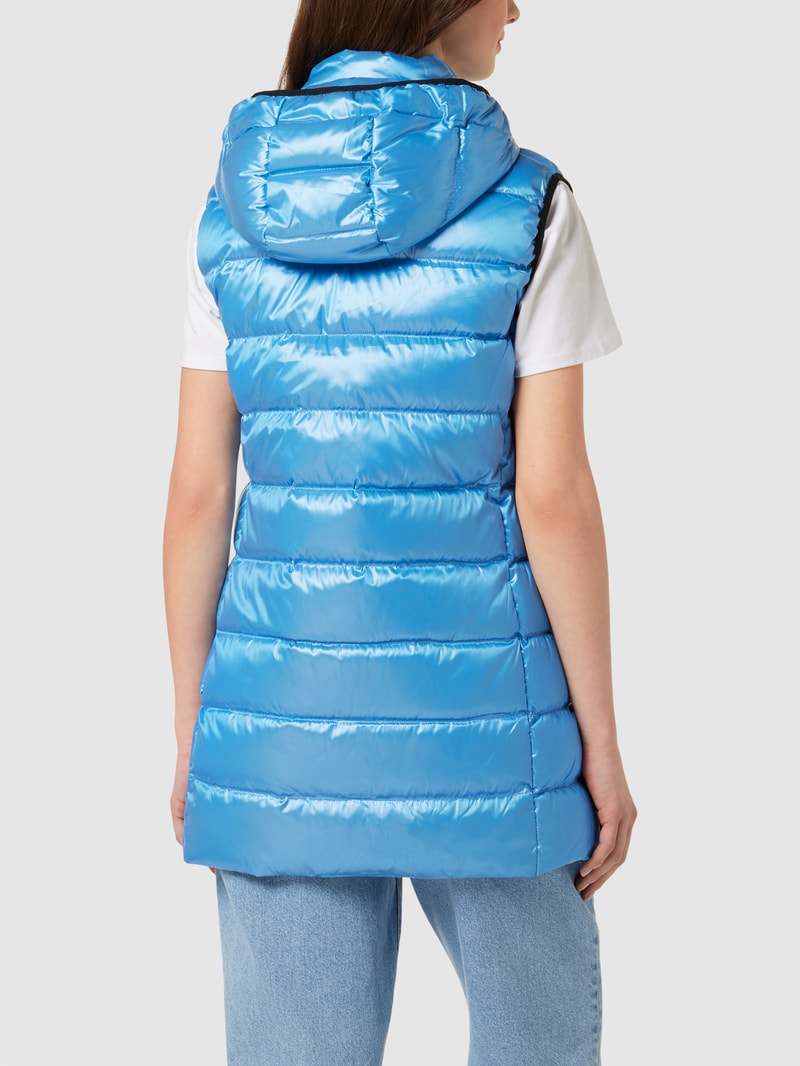 Daunenweste mit Label-Details in blau