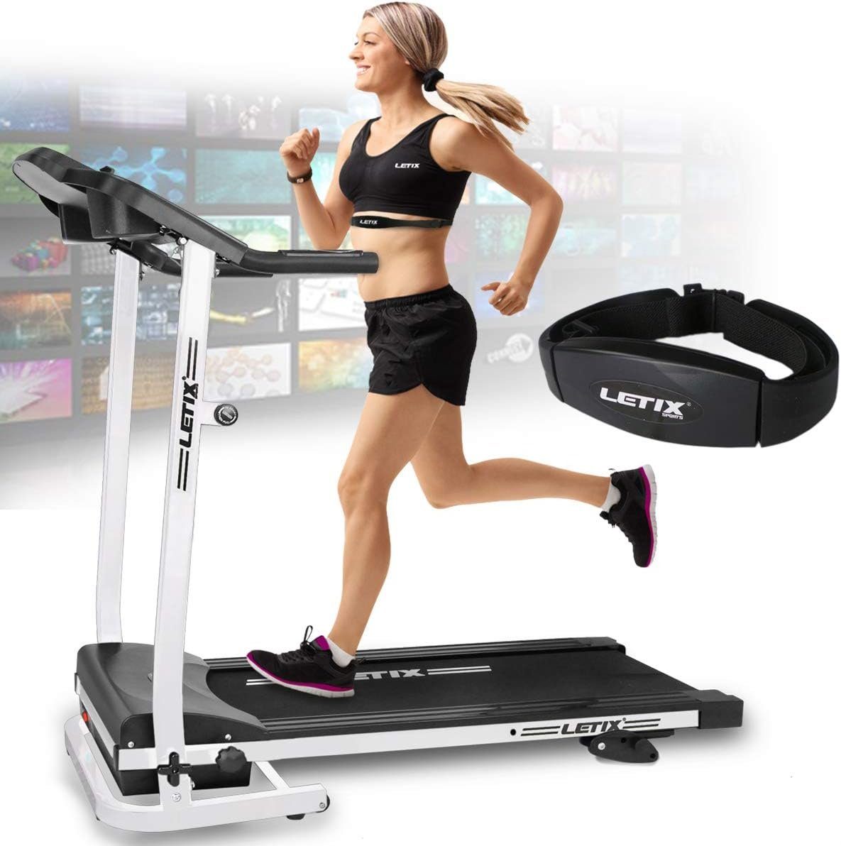 Letix Sports Laufband (Laufband für zuhause,(3-stufig)für effektiveres Training Fitnessgerät), Laufband für zuhause, Motorisiertes, 10 km/h, 500Watt