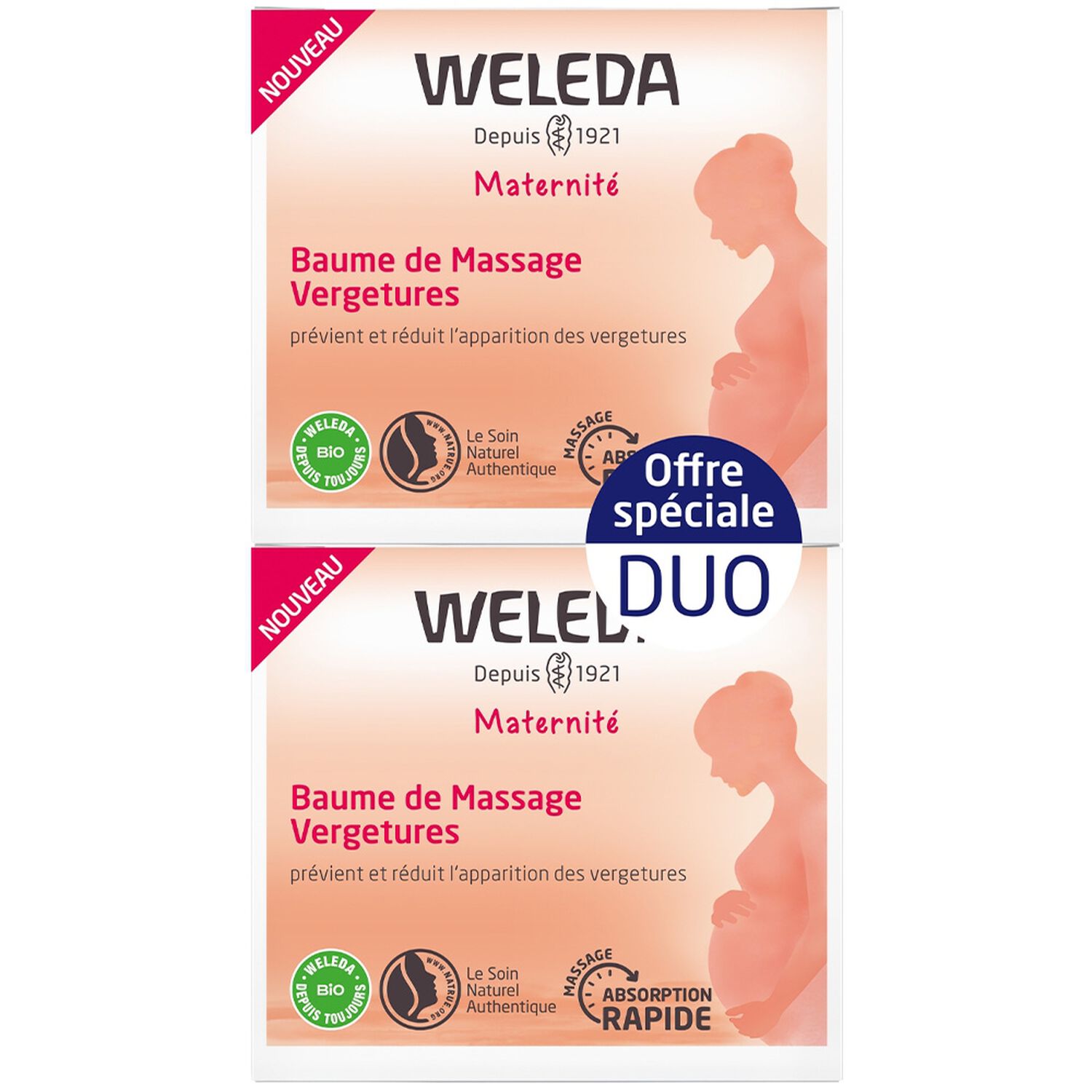Weleda Maternité Duo Baume de Massage Vergetures - 2 x 150 ml