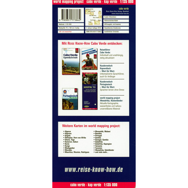 Reise Know-How Landkarte Cabo Verde 1:135.000 - Straßenkarte