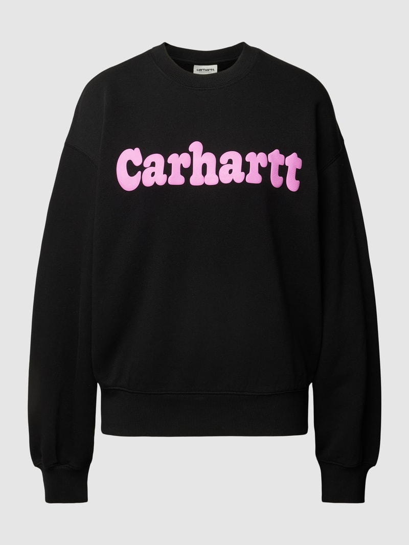 Oversized Sweatshirt mit Label-Print Modell 'BUBBLES' in schwarz