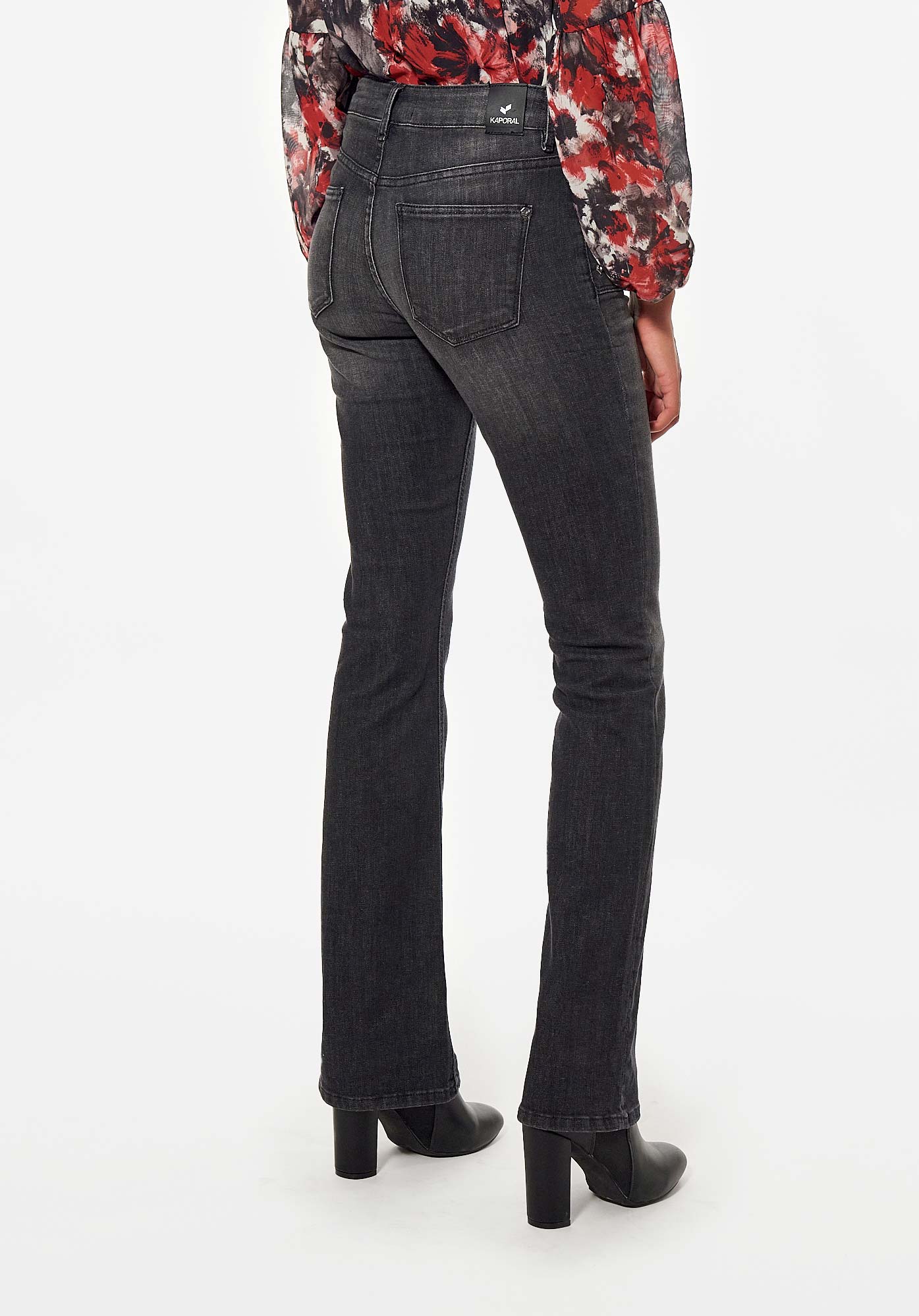 LUCKY  Jean noir bootcut Femme