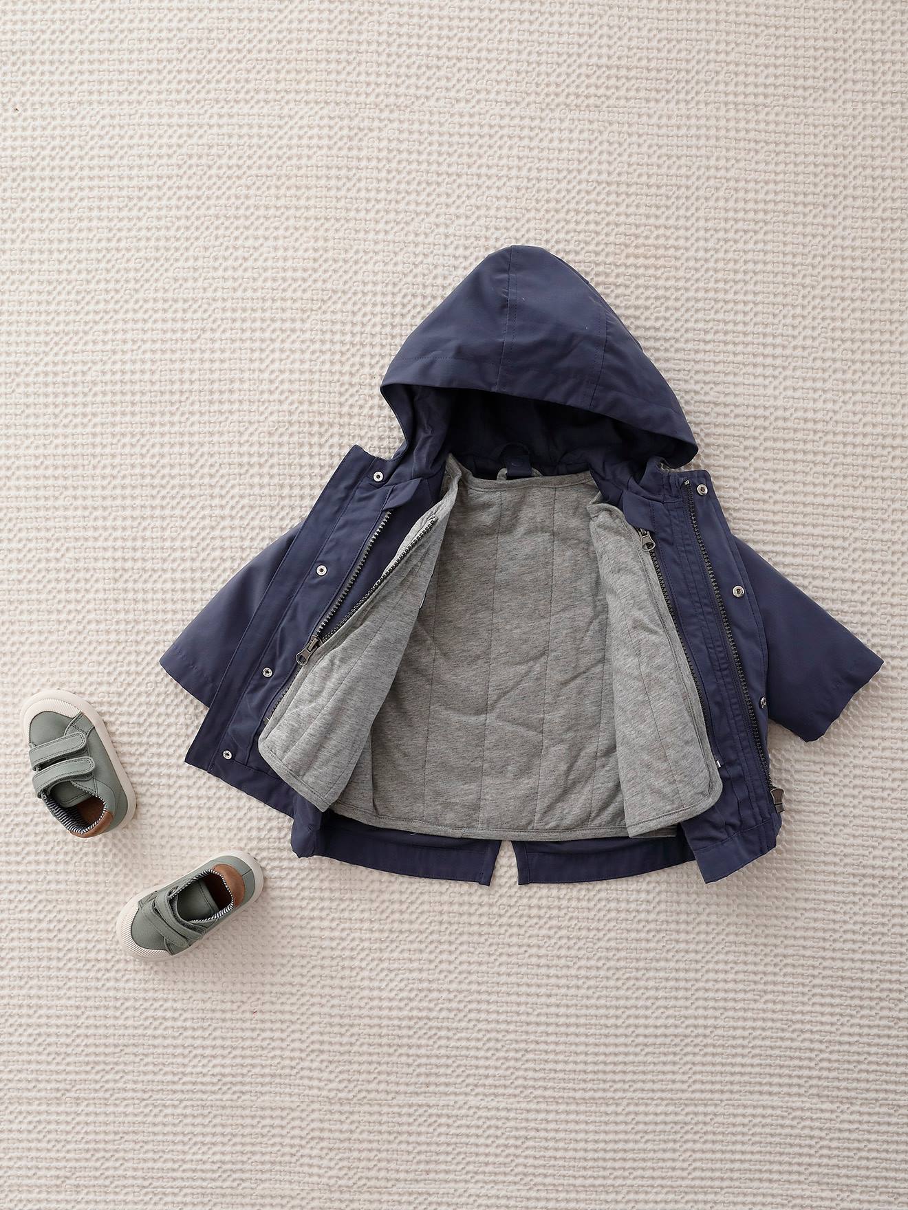 Parka 3 en 1 bébé avec blouson amovible en molleton bleu ardoise