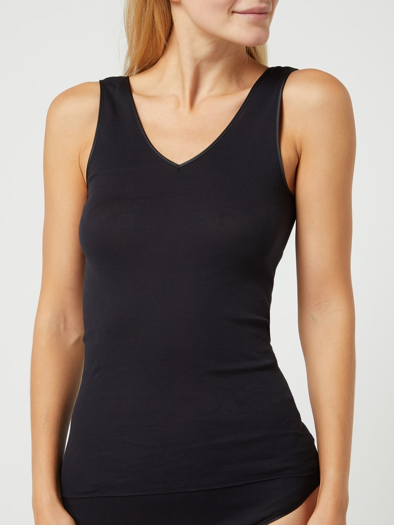 Unterhemd aus Baumwolle - nahtlos Modell Cotton Seamless in schwarz