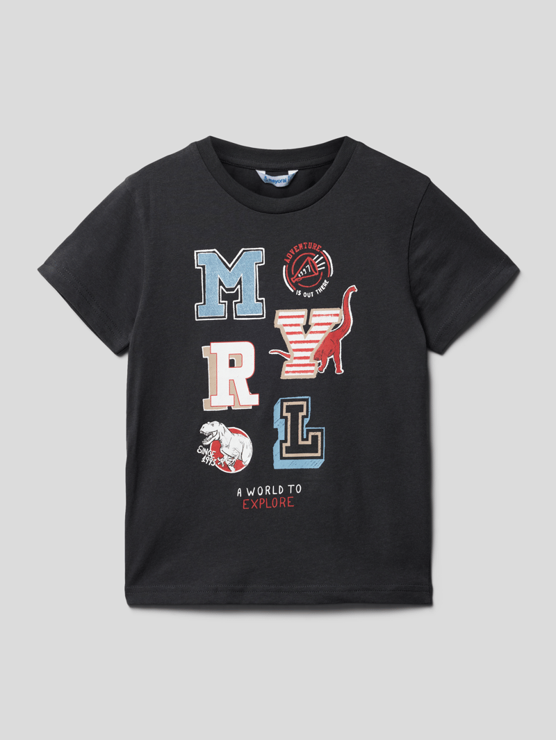 T-Shirt mit Motiv-Print in graphit
