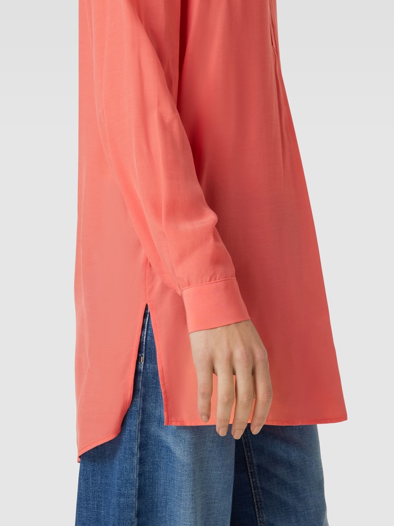 Bluse mit Tunikakragen Modell 'Facura' in koralle