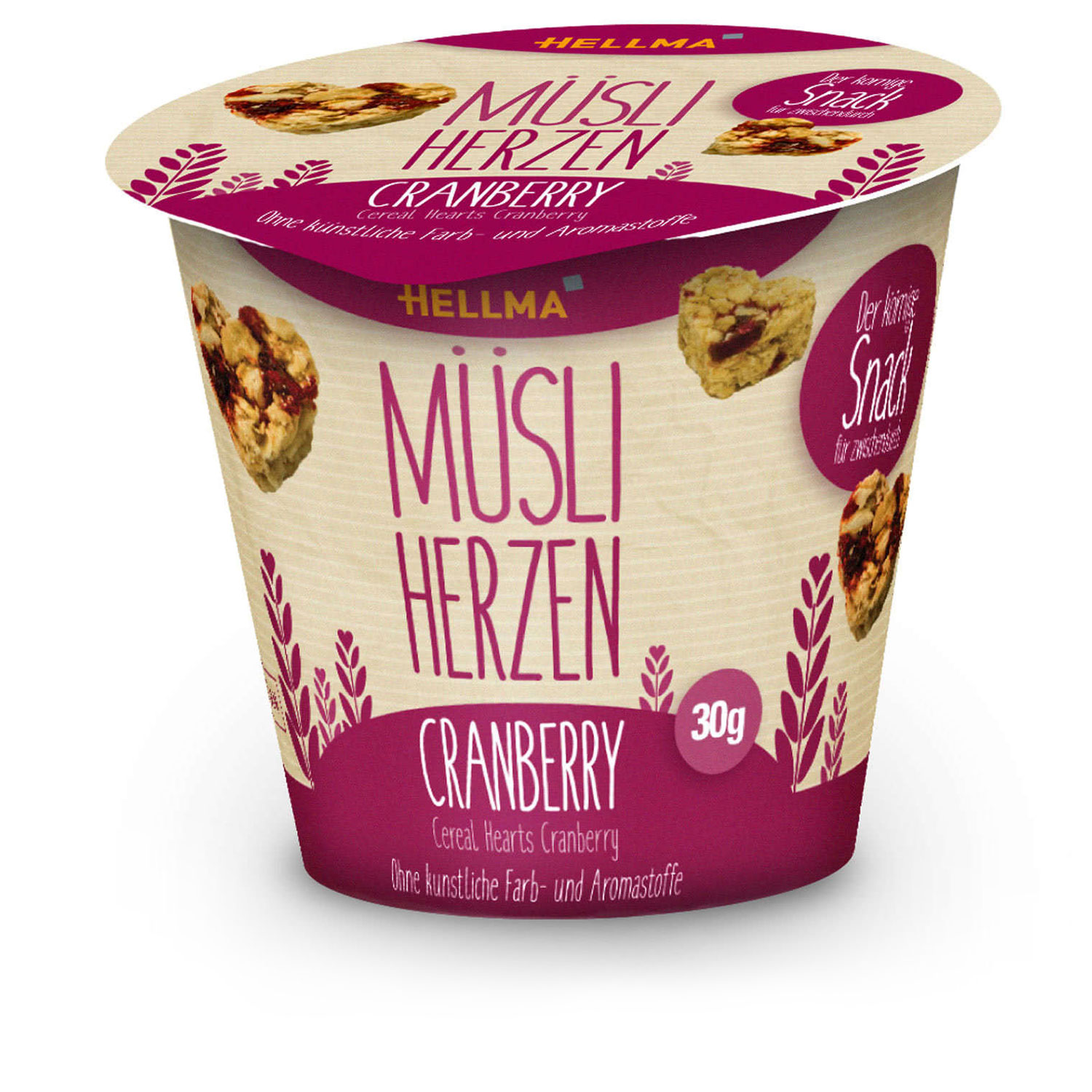 Hellma Müsli Herzen Cranberry 18x30g