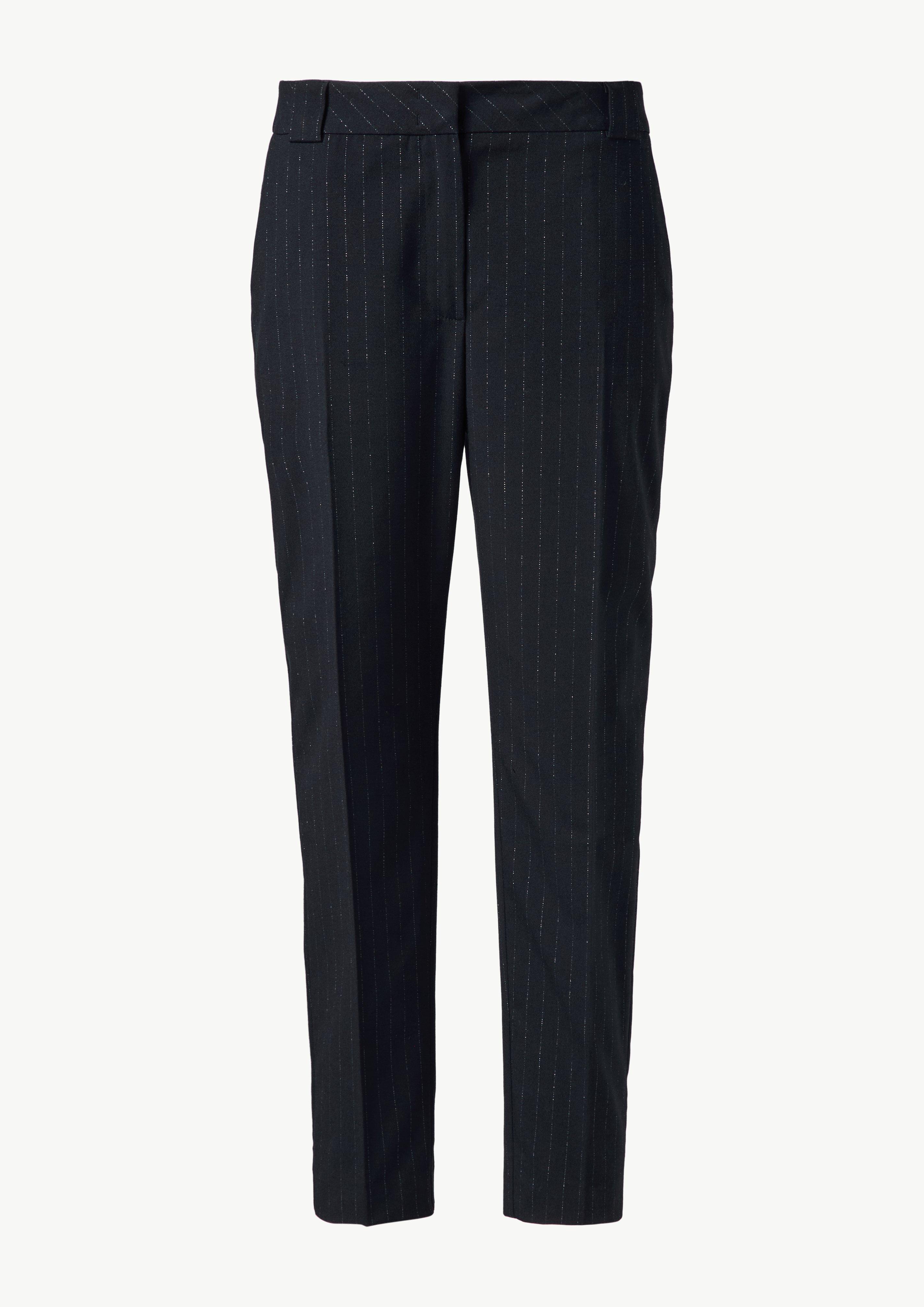 Elegante Hose mit feinen Nadelstreifen - navy
