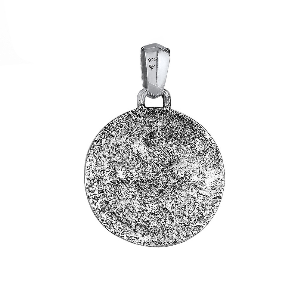 KUZZOI KUZZOI Pendentif Hommes Pendentif Boussole Massif en argent sterling 925 oxydé Pendentif