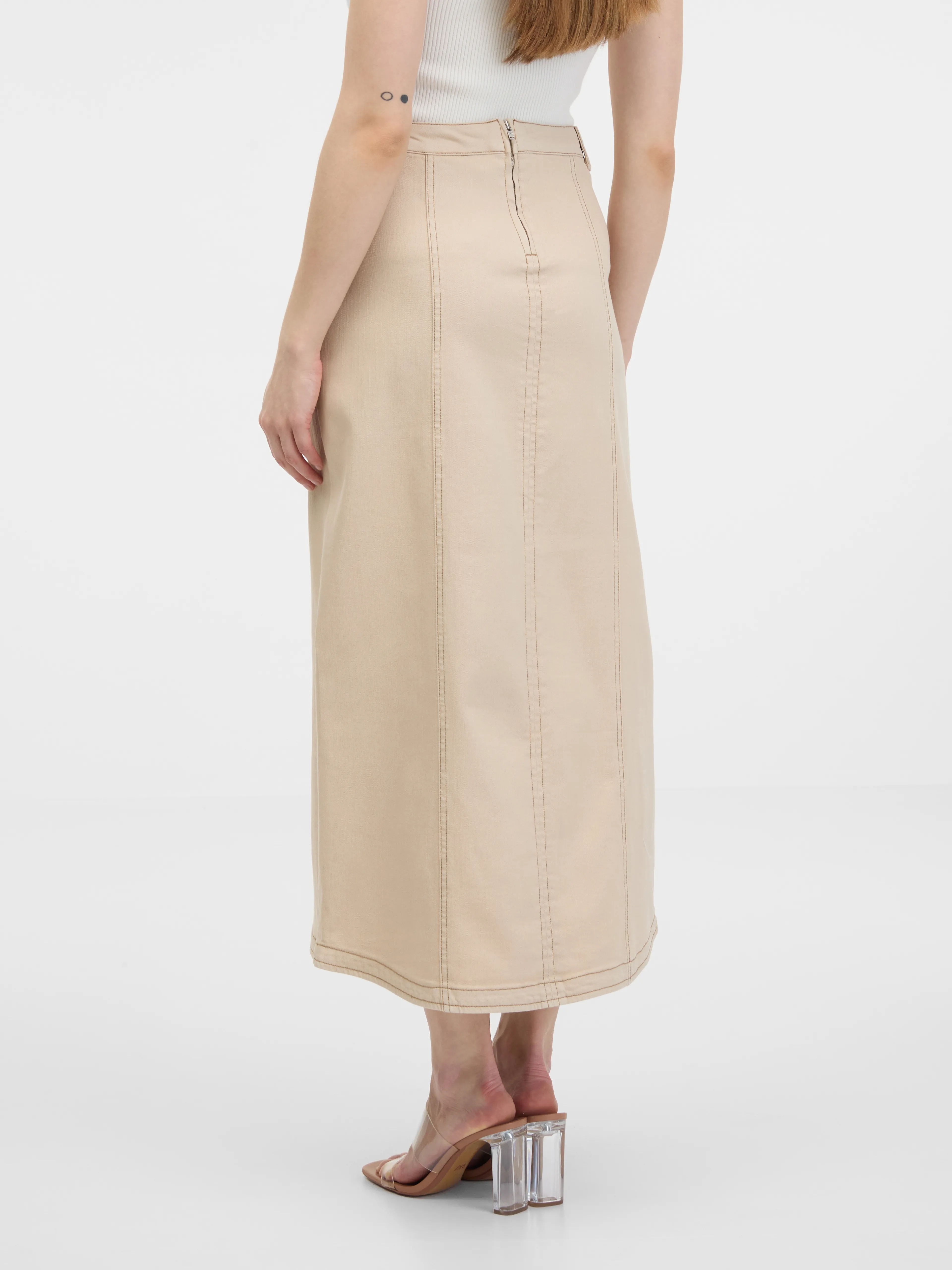 Beige Damen-Jeansrock ORSAY