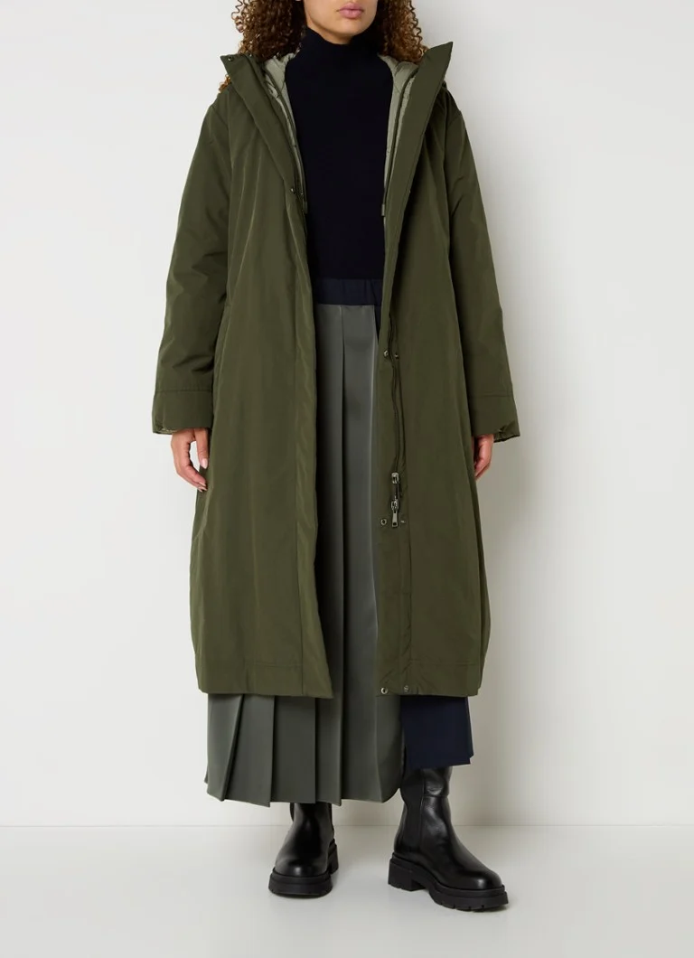 MaxMara Ussita divpusēja stepēta jaka ar sasienamu jostu