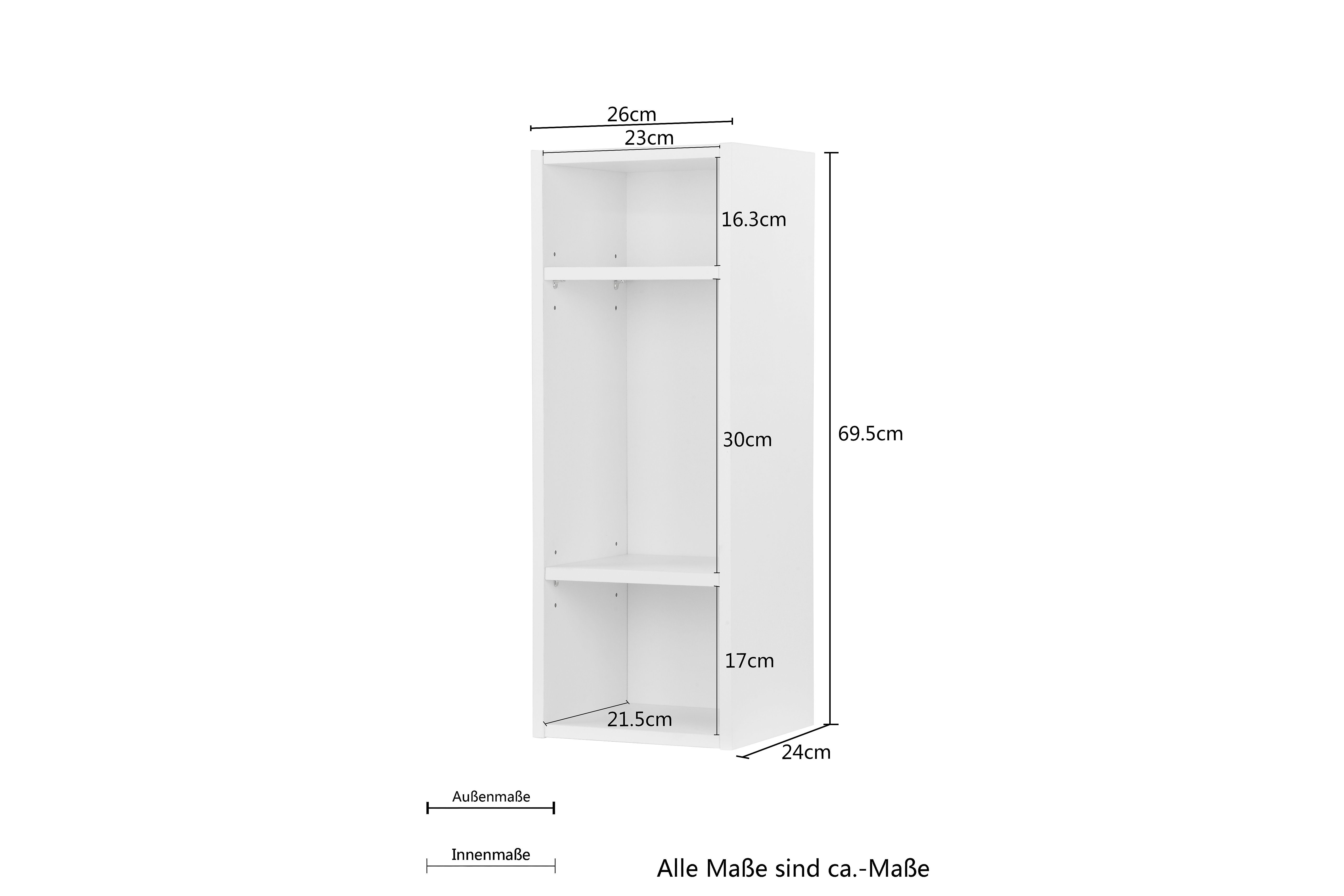 Places of Style Regal Moid, modernes Wandregal, Breite 26 cm, Höhe 69,5 cm