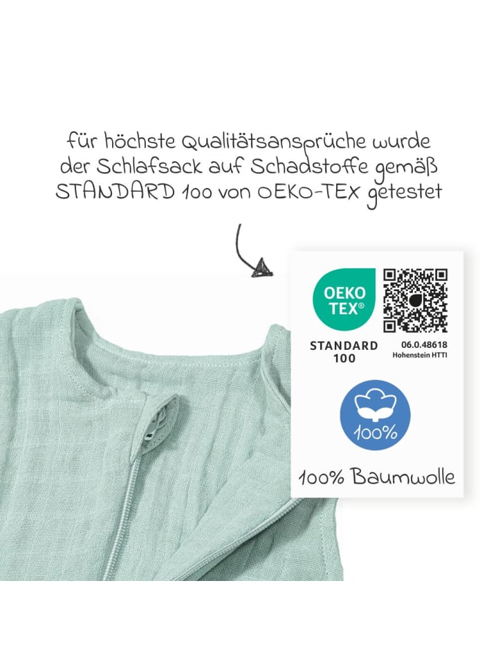 Makian Musselin-Schlafsack - Mint - in gruen günstig kaufen