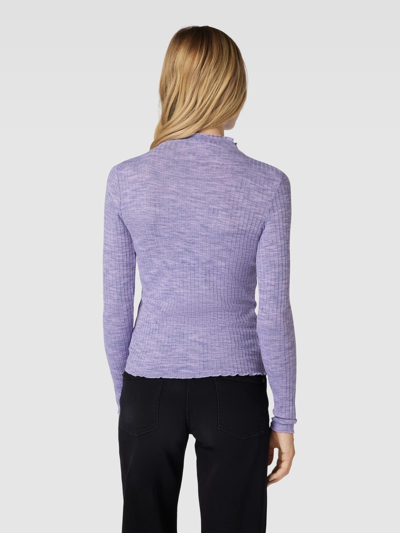Longsleeve mit Turtleneck Modell 'Soseta' in flieder meliert