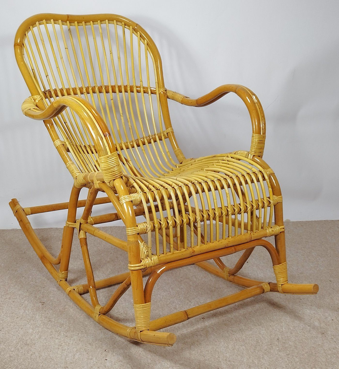 Rattani Schaukelstuhl Rattan Schaukelstuhl Semanbo Rocking Chair honig