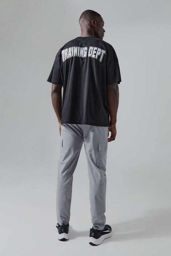 Active Training Dept Curved Print Oversized Tshirt