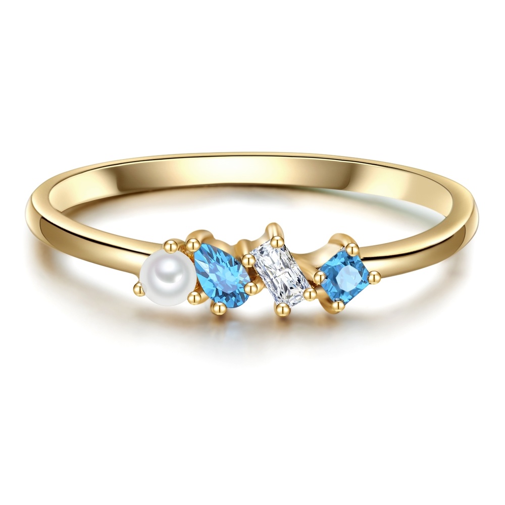 Glanzstücke München Bague en argent Argent sterling Oxyde de zirconium (CZ) Perle de culture d'eau do Bague