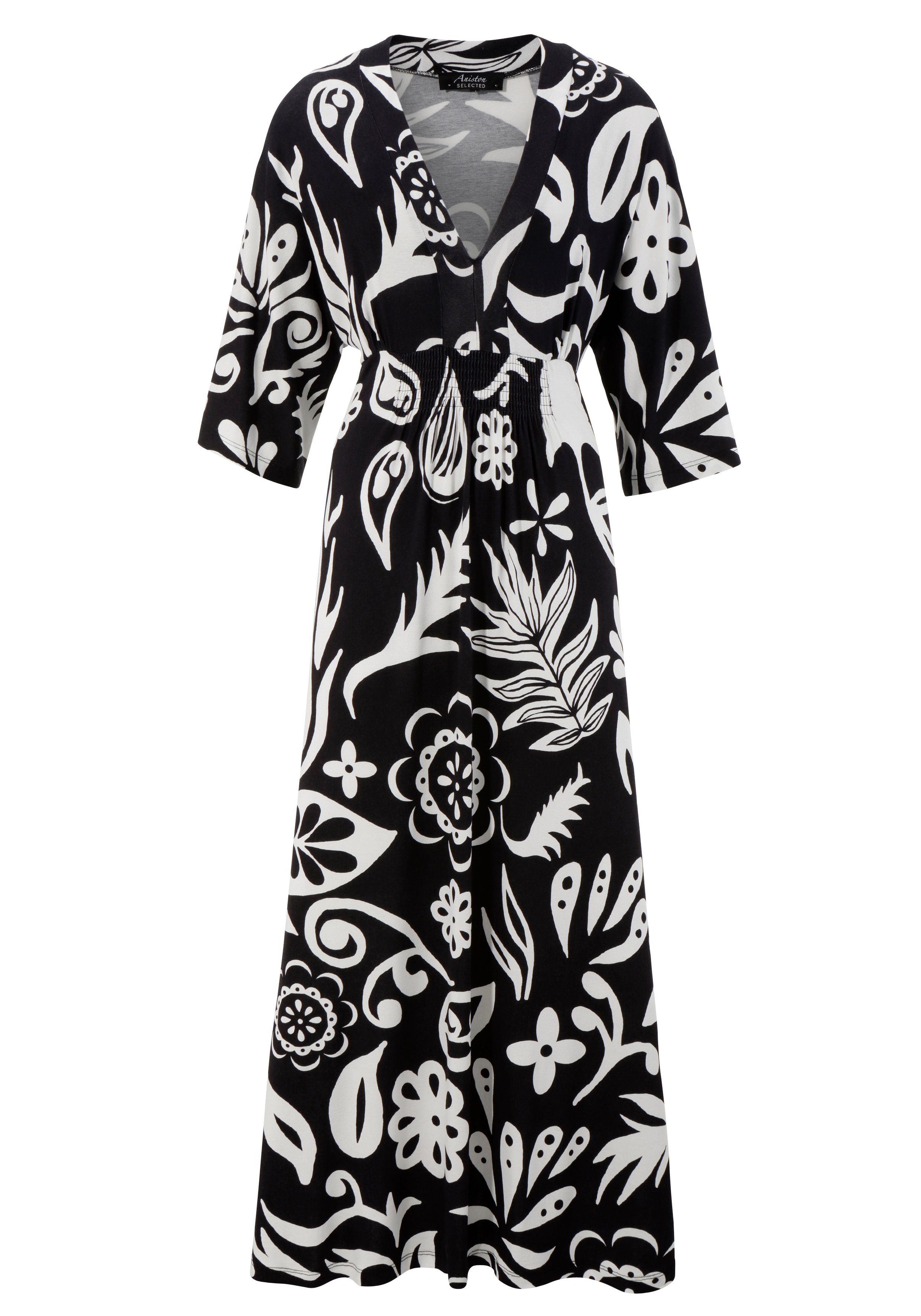 Aniston SELECTED Maxikleid mit weiten, 3/4-langen Ärmeln