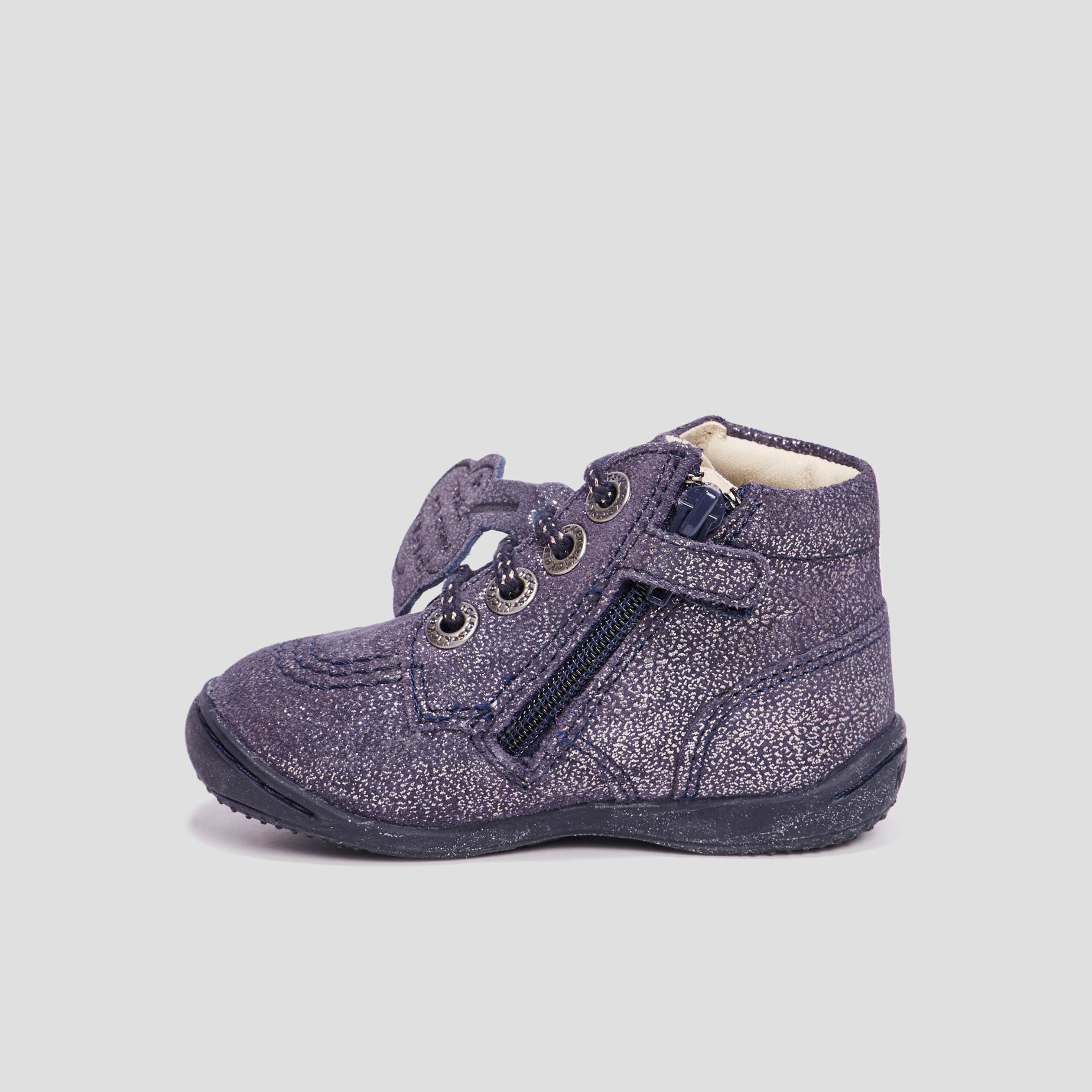 Bottillons en cuir Kickers Gulflow bleu marine bébé fille | La Halle