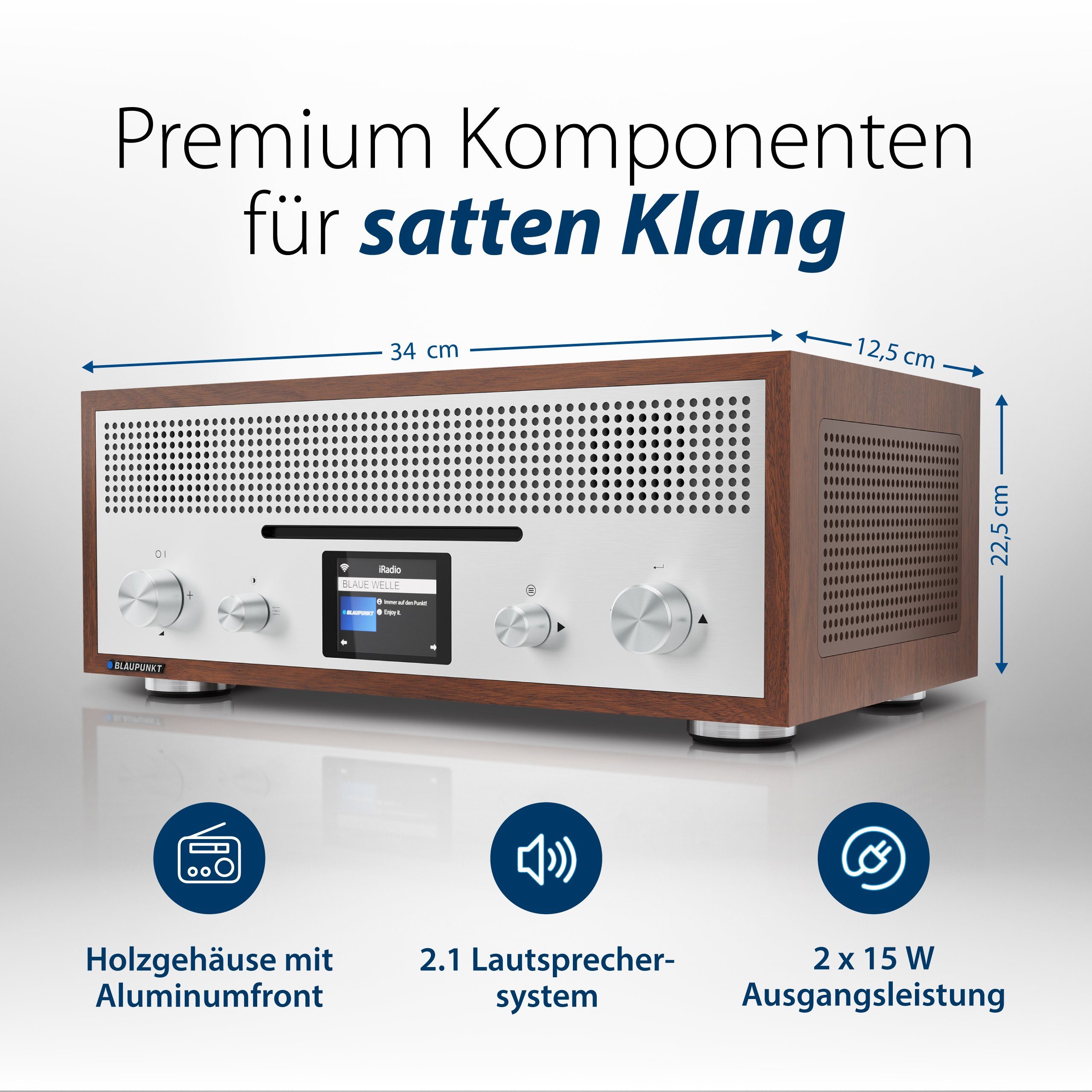 Blaupunkt RXD 1900 Milano, Internetradio mit CD, DAB+, BT Internet-Radio (Digitalradio (DAB), FM, Internet, 30,00 W)