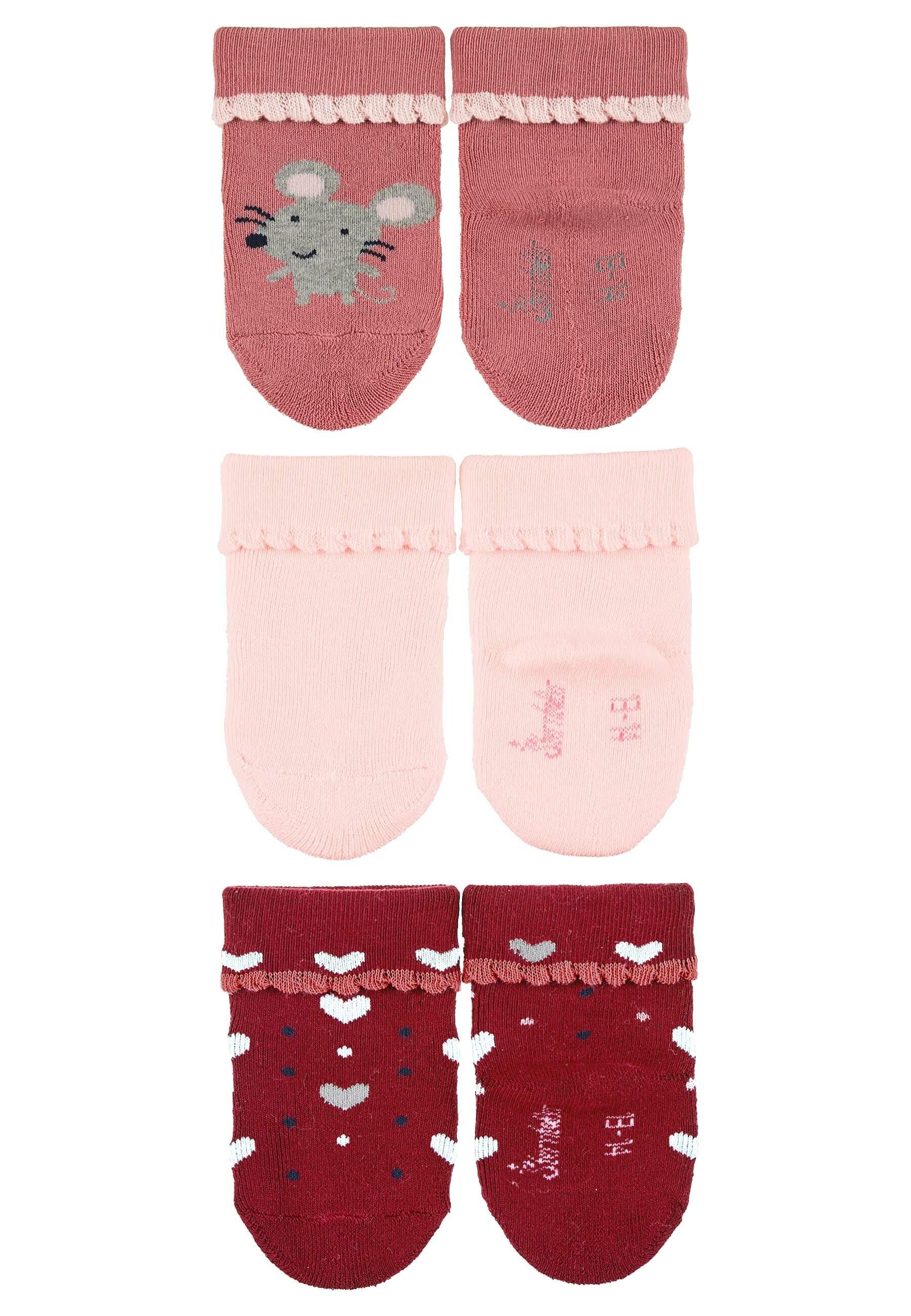 Babysocken 3er-Pack Maus