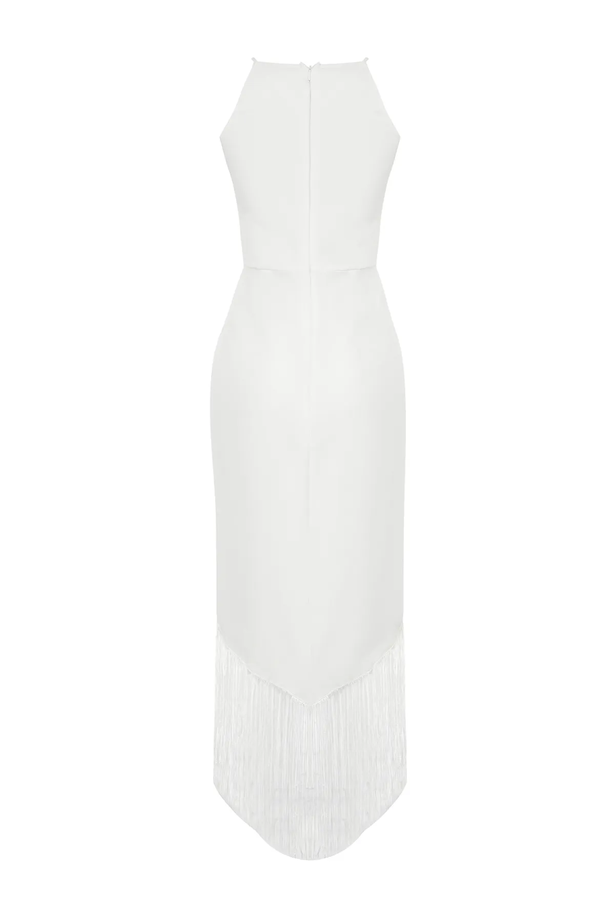 Trendyol Collection  Weißes, gewebtes Brautkleid mit Quasten TPRSS24EL00101