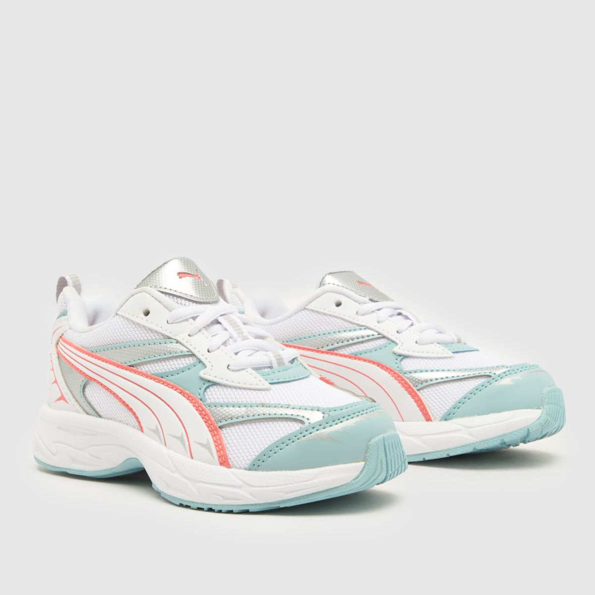 PUMA vita multimorfiska techie flickor juniorsneakers