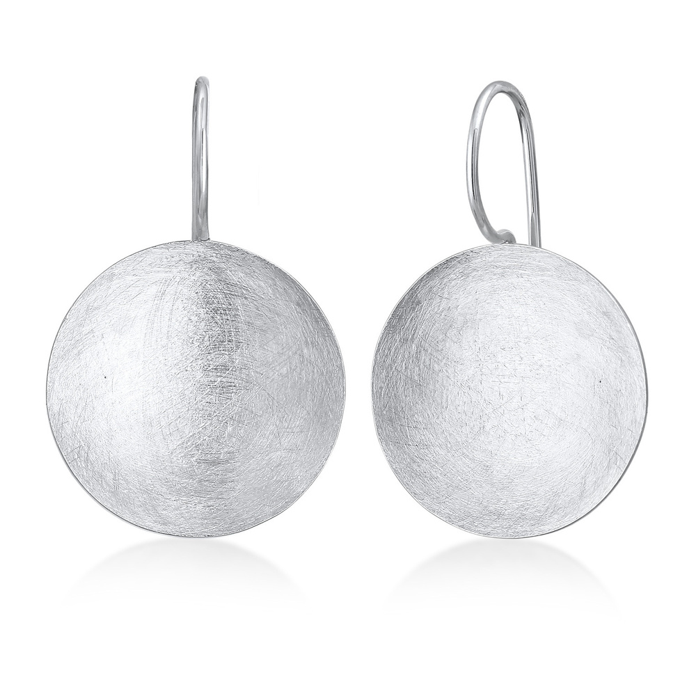 Nenalina Nenalina Boucles d'Oreilles Femmes pendentif d'oreilles rond géo mat en argent st Boucles d'oreilles