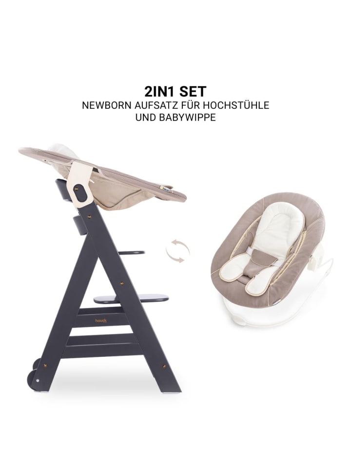 Hauck Beta Plus Dark Grey 5-tlg. Newborn Set - Hochstuhl in grau,beige günstig kaufen onesize