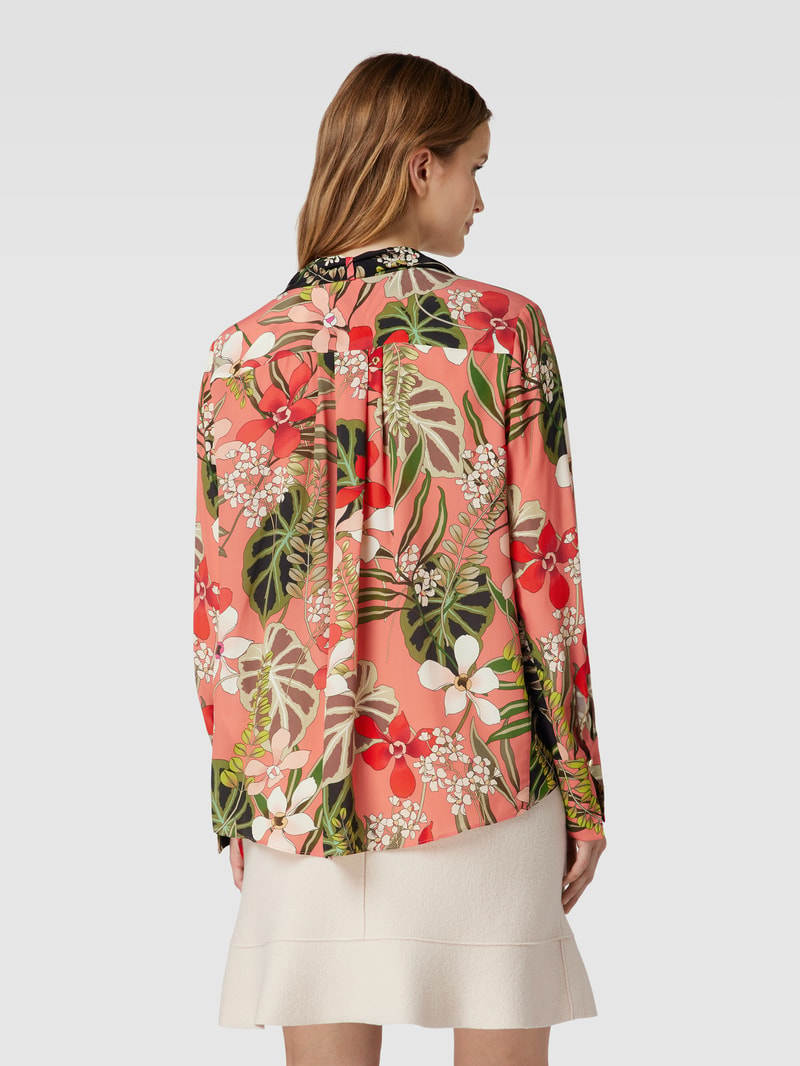 Blusenshirt mit floralem Muster in koralle
