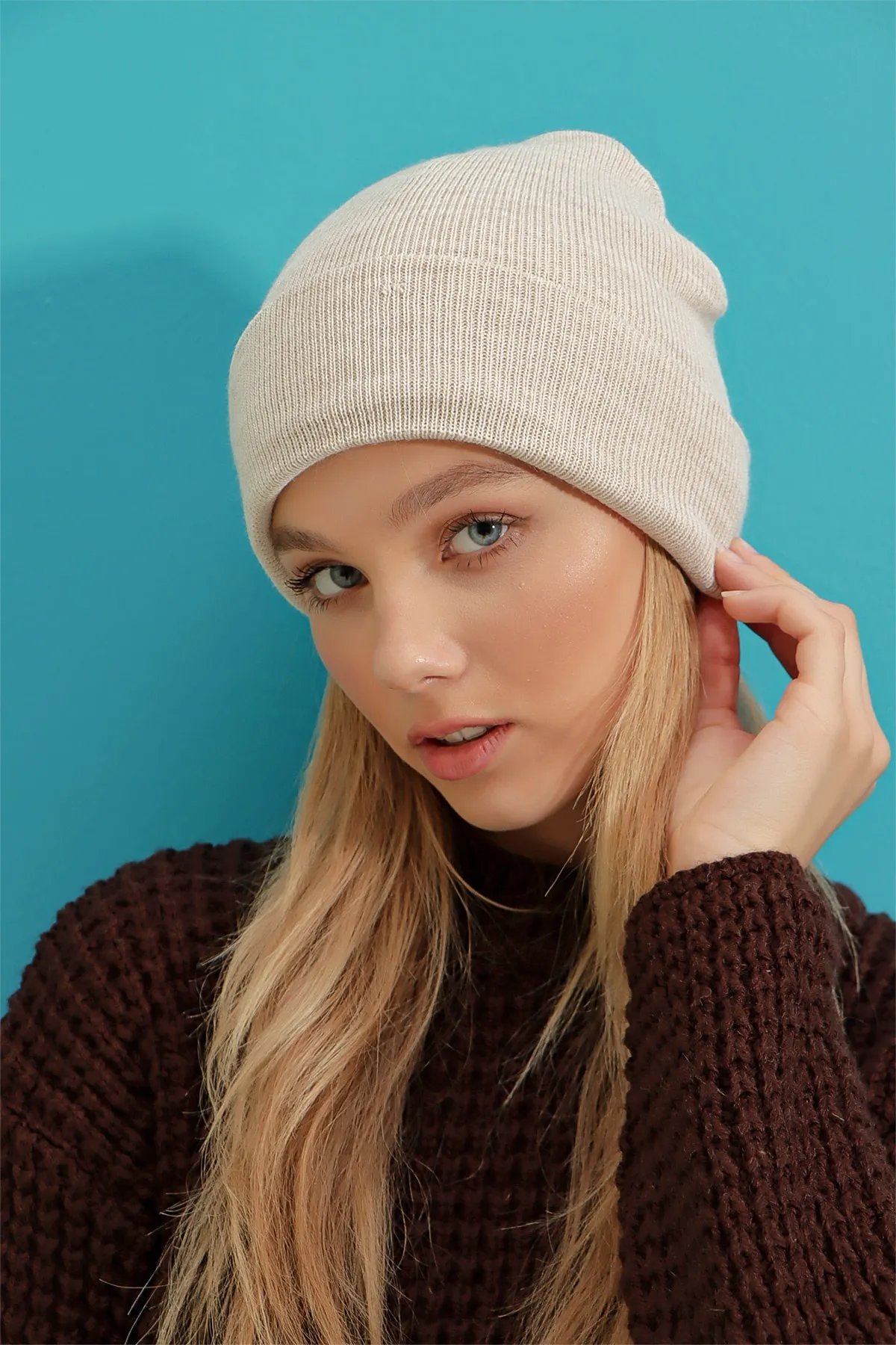 Trend Alaçatı Stili  Mütze - Beige - Unifarben