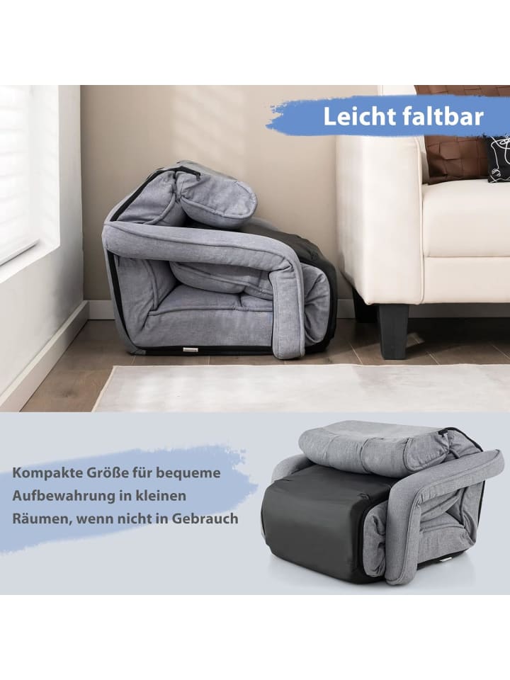 COSTWAY Bodensessel 5-Fach einstellbar in Grau günstig kaufen onesize