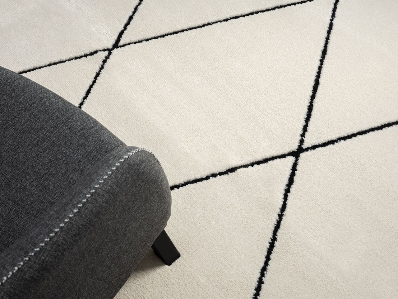 MyFlair Teppich Moroccan Calm, 140 cm x 200 cm, Farbe weiß, rechteckig, Florhöhe 19mm