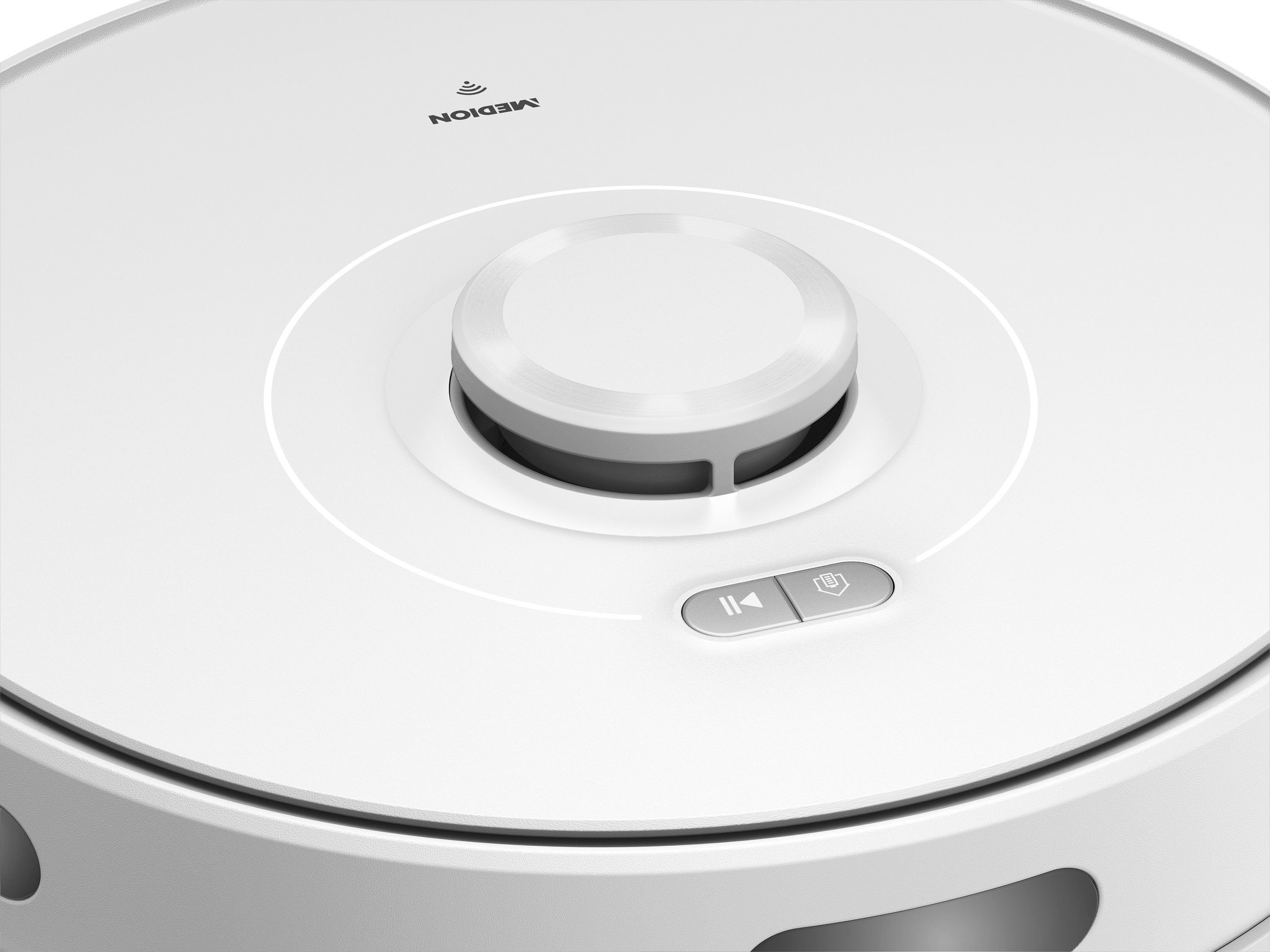 Medion® Saugroboter X10 SW, mit Lasernavigation und Wischfunktion, 20 W, 2.700Pa Saugkraft, 2in1 Roboterstaubsauger, präzise Kartenerstellung