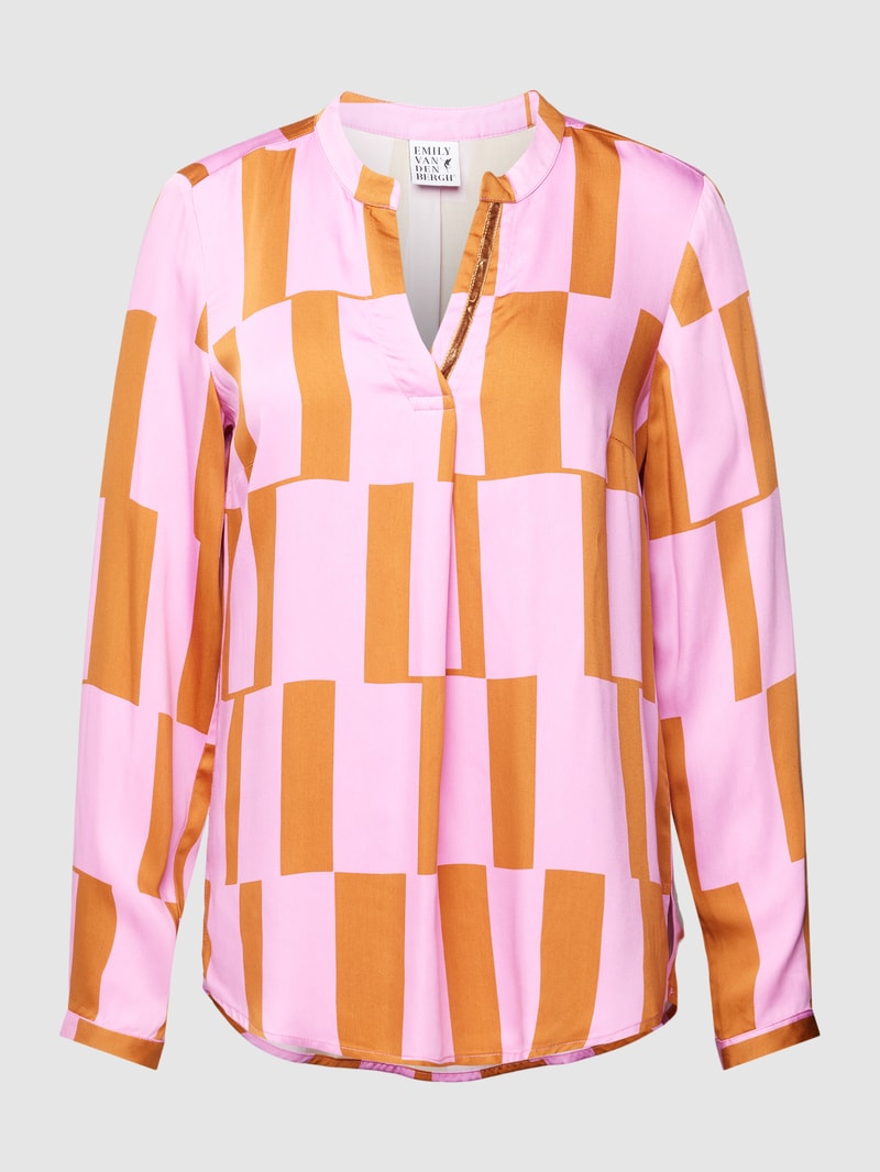 Bluse mit Allover-Muster Modell 'Schlupf' in rosa