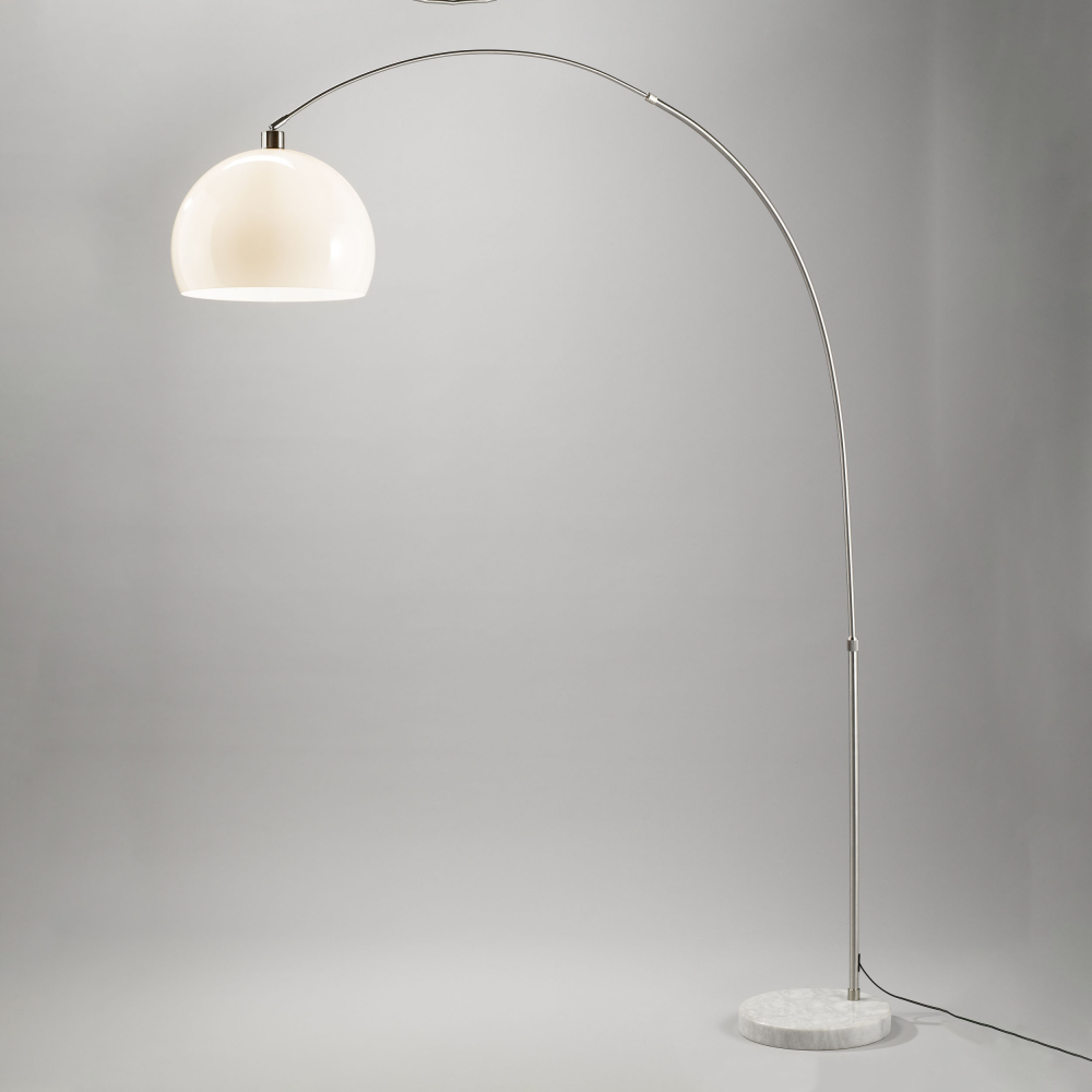 Bogen-Stehleuchte Capri nickel