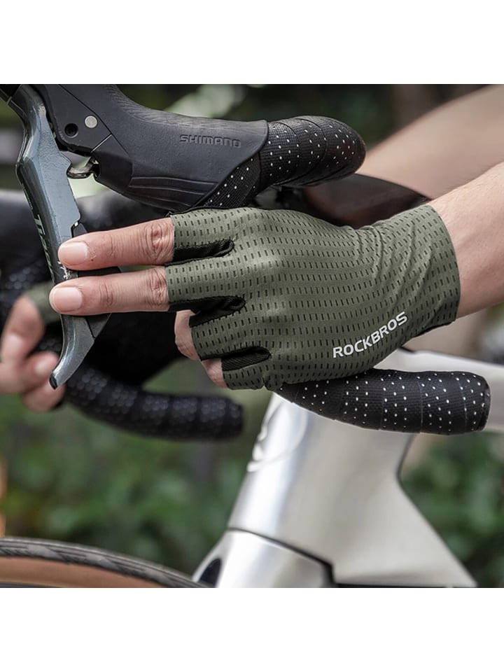 Rockbros Rockbros Atmungsaktive Kurzfinger-Fahrradhandschuhe Grün S in Grün günstig kaufen
