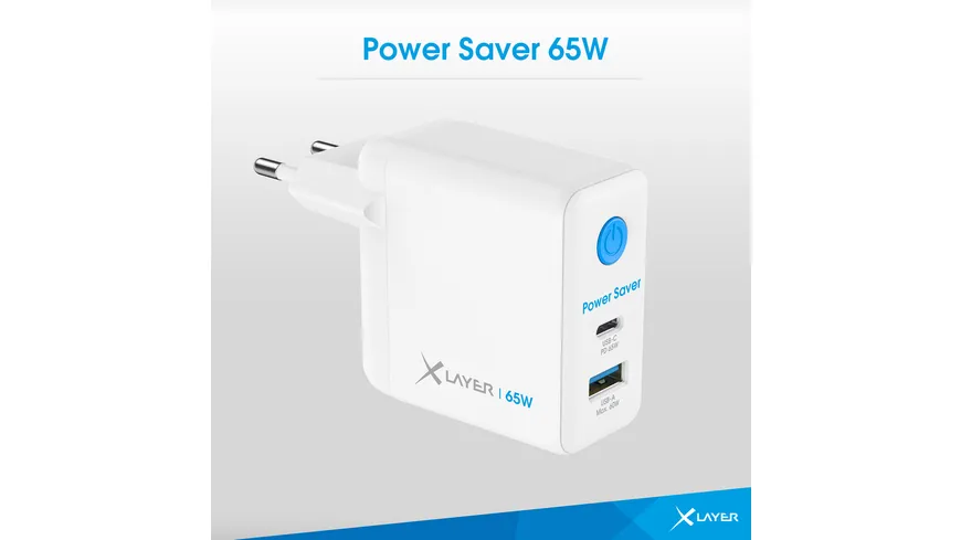 XLayer 65W Power Saver duales Ladegerät mit Strom-Stopp-Funktion White