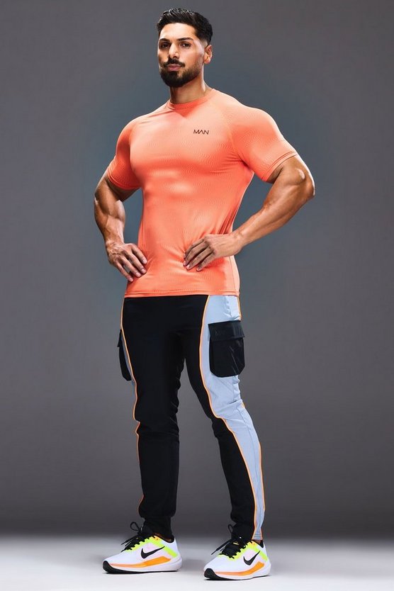Man Active Colorblock Cargo-Jogginghose
