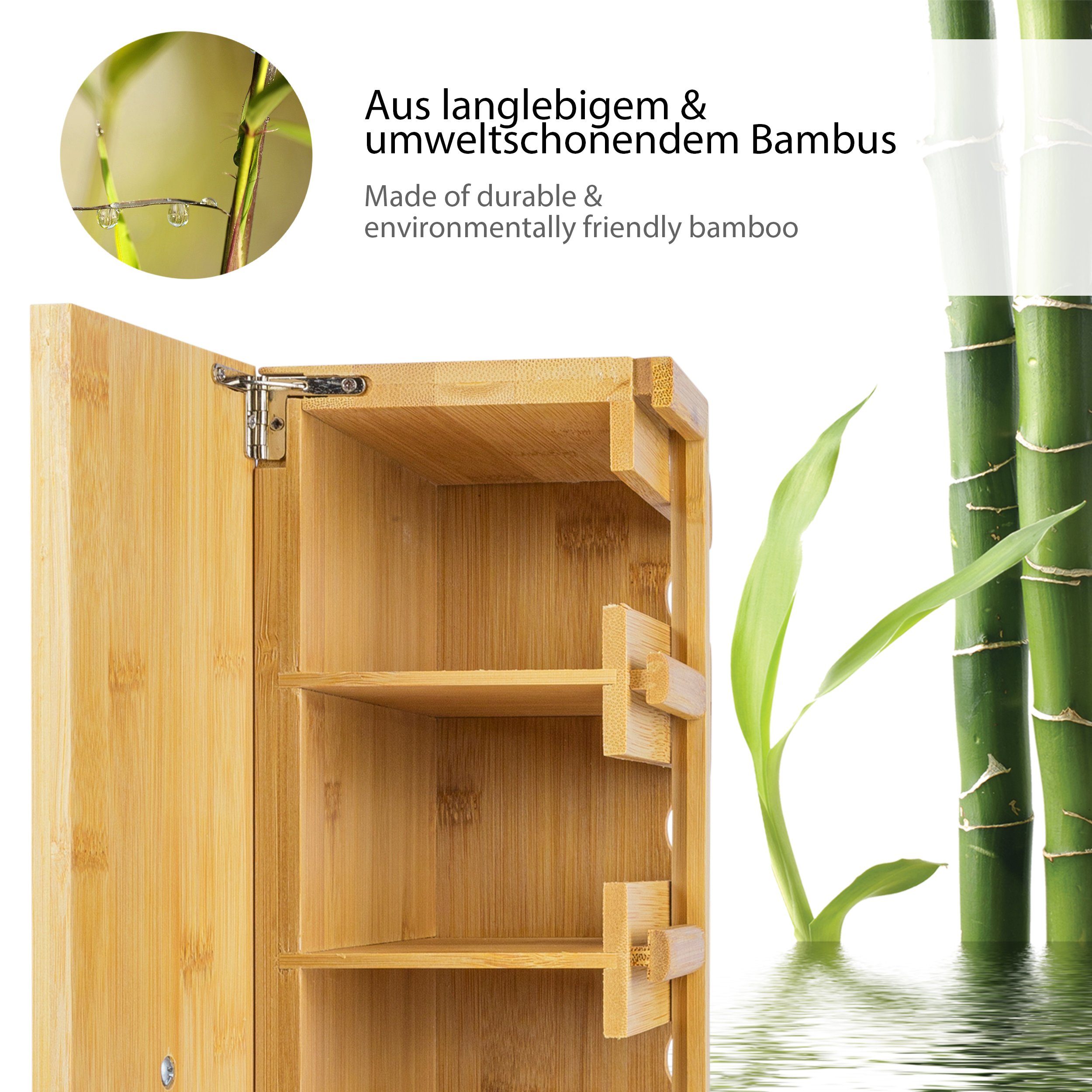 ONVAYA Teebox Teebox aus Holz, Teekiste mit 6 Fächern, Teebeutelbox, Bambus
