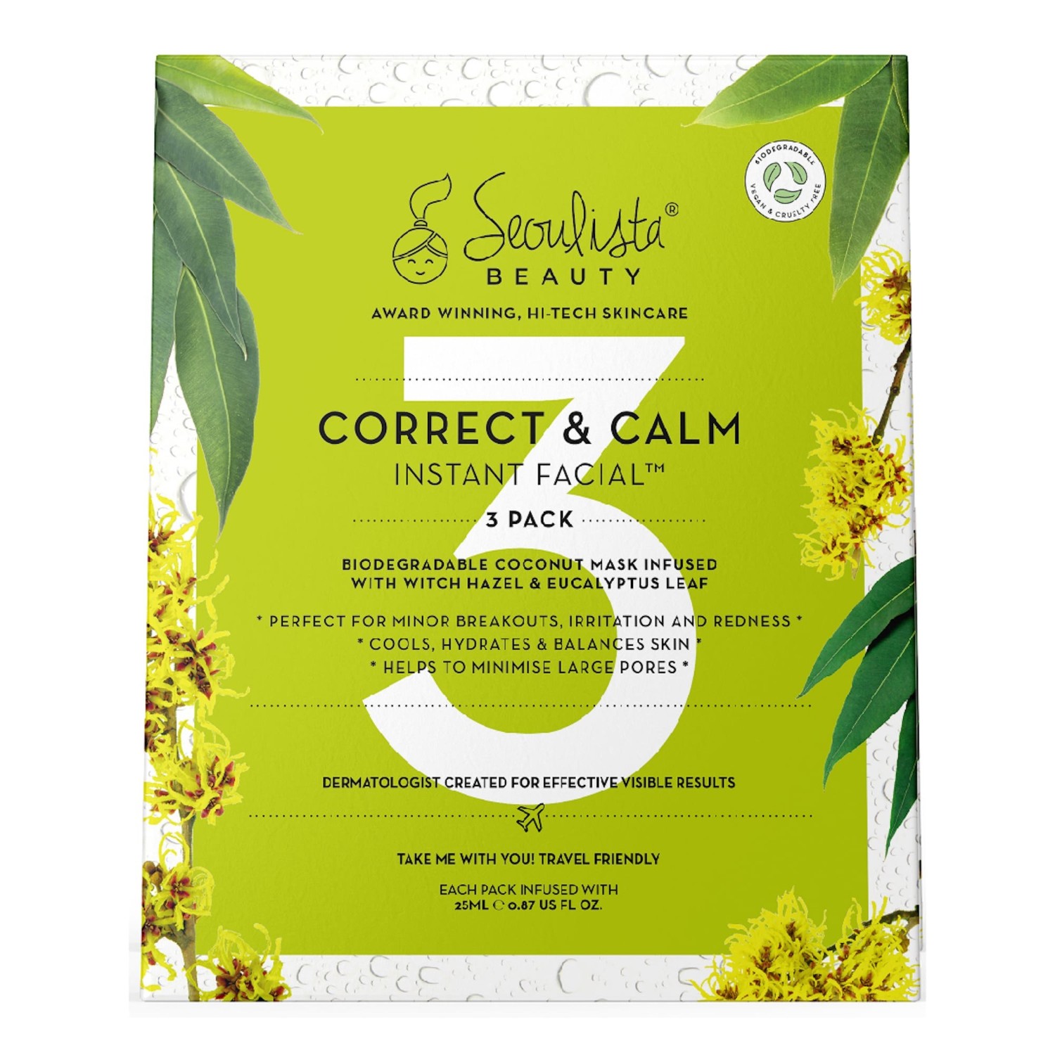seoulista beauty Okamžitý krém na obličej Correct & Calm - vícebalení 3 ks